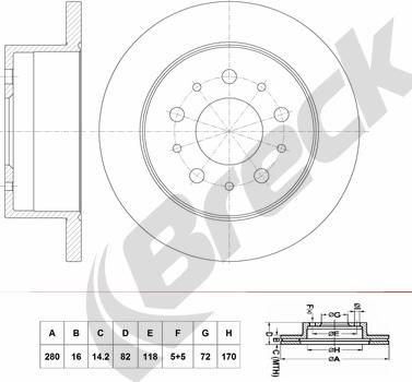 Breck BR 075 SA100 - Тормозной диск autosila-amz.com