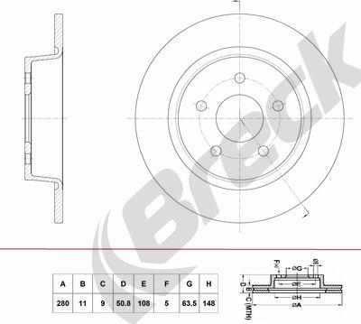 Breck BR 072 SA100 - Тормозной диск autosila-amz.com