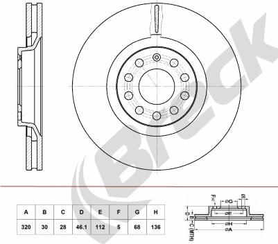 Breck BR 390 VA100 - Тормозной диск autosila-amz.com