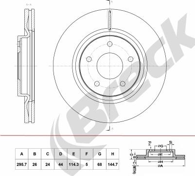 Breck BR 398 VA100 - Тормозной диск autosila-amz.com