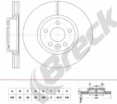 Breck BR 392 VA100 - Тормозной диск autosila-amz.com