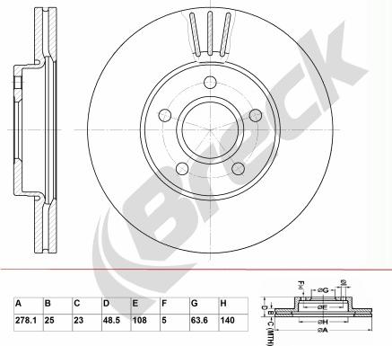 Breck BR 345 VA100 - Тормозной диск autosila-amz.com