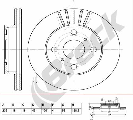 Breck BR 340 VA100 - Тормозной диск autosila-amz.com