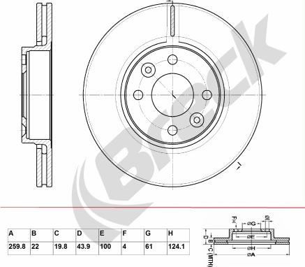 Breck BR 347 VA100 - Тормозной диск autosila-amz.com