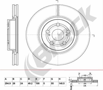 Breck BR 357 VA100 - Тормозной диск autosila-amz.com