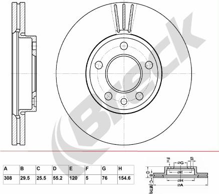 Breck BR 360 VA100 - Тормозной диск autosila-amz.com