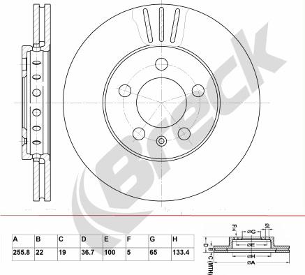 Breck BR 302 VA100 - Тормозной диск autosila-amz.com