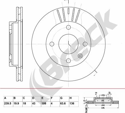 Breck BR 318 VA100 - Тормозной диск autosila-amz.com