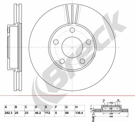 Breck BR 383 VA100 - Тормозной диск autosila-amz.com