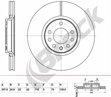 Breck BR 371 VA100 - Тормозной диск autosila-amz.com