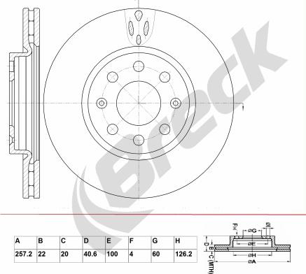 Breck BR 330 VA100 - Тормозной диск autosila-amz.com