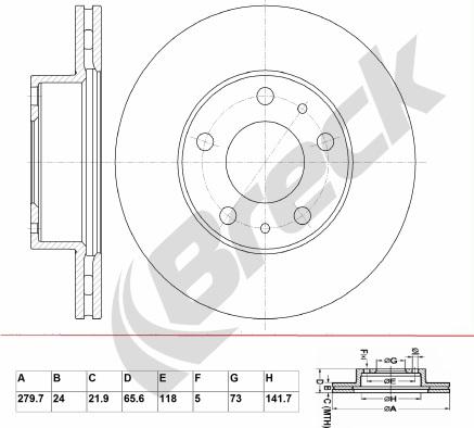 Breck BR 323 VA100 - Тормозной диск autosila-amz.com