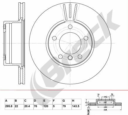 Breck BR 375 VA100 - Диск тормозной autosila-amz.com