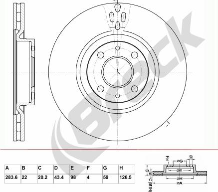 Breck BR 376 VA100 - Тормозной диск autosila-amz.com