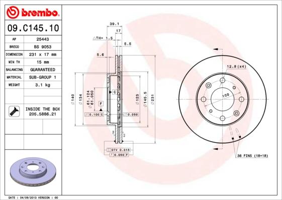 Breco BS 9053 - Тормозной диск autosila-amz.com