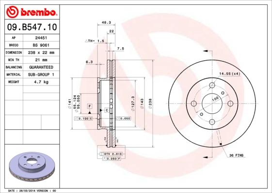 Breco BS 9061 - Тормозной диск autosila-amz.com