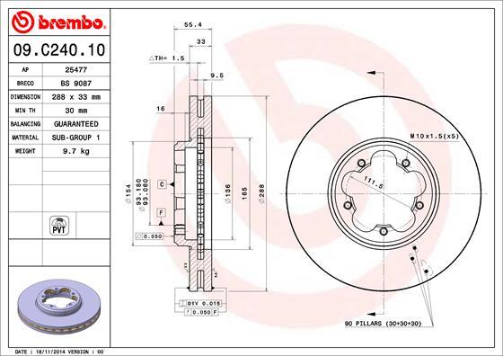Breco BS 9087 - Тормозной диск autosila-amz.com