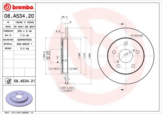 Breco BS 6041 - Тормозной диск autosila-amz.com