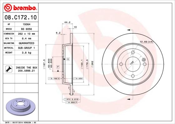Breco BS 6056 - Тормозной диск autosila-amz.com