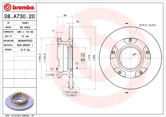 Breco BS 6053 - Тормозной диск autosila-amz.com