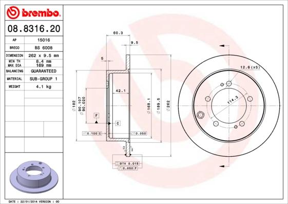 Breco BS 6008 - Тормозной диск autosila-amz.com