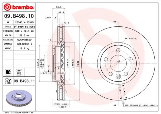 Breco BS 8955 - Тормозной диск autosila-amz.com