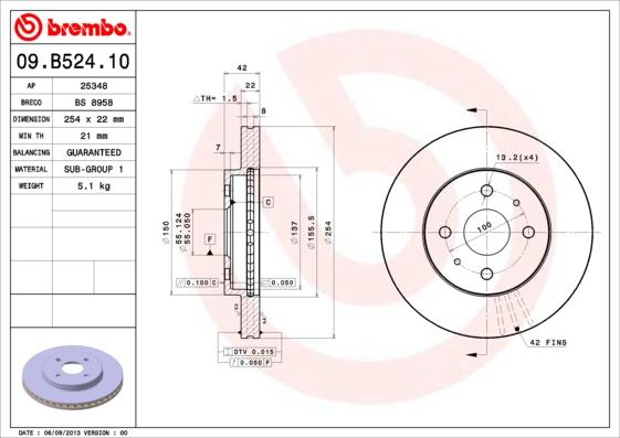 Breco BS 8958 - Тормозной диск autosila-amz.com