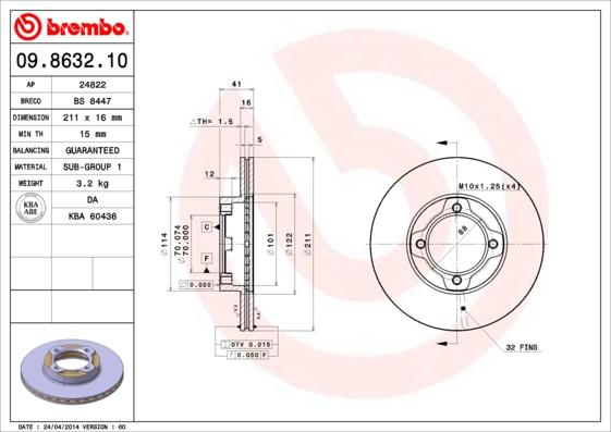 Breco BS 8447 - Тормозной диск autosila-amz.com