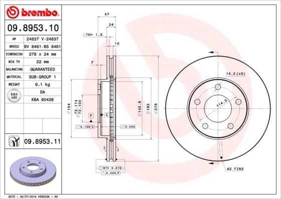 Breco BV 8461 - Тормозной диск autosila-amz.com