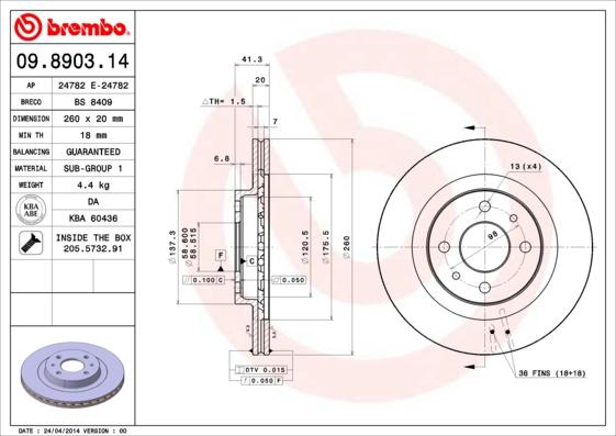 Breco BS 8409 - Тормозной диск autosila-amz.com