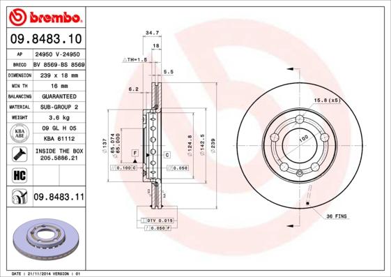 Breco BS 8569 - Тормозной диск autosila-amz.com