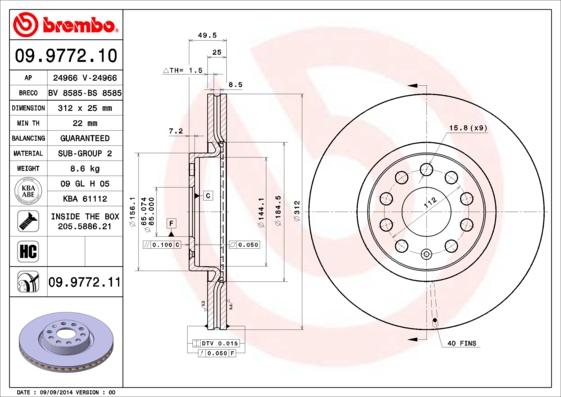 Breco BV 8585 - Тормозной диск autosila-amz.com
