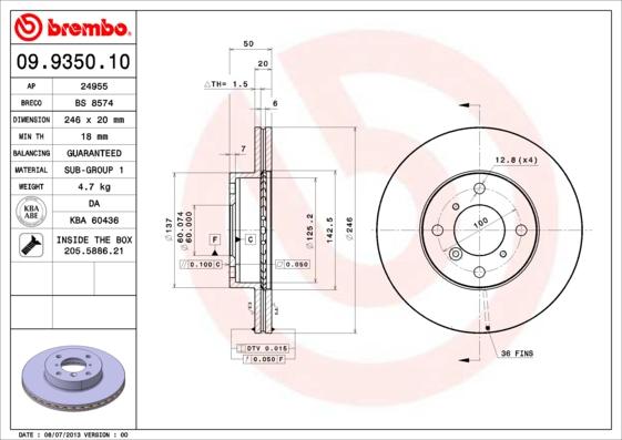 Breco BS 8574 - Тормозной диск autosila-amz.com