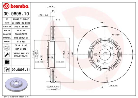 Breco BS 8643 - Тормозной диск autosila-amz.com