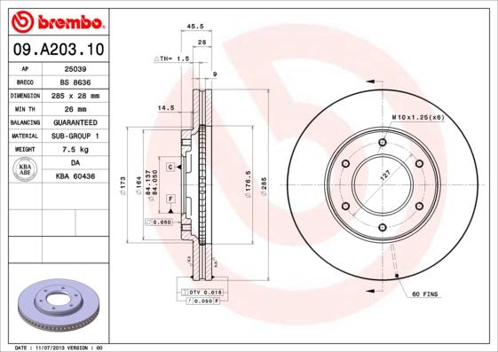Breco BS 8636 - Тормозной диск autosila-amz.com