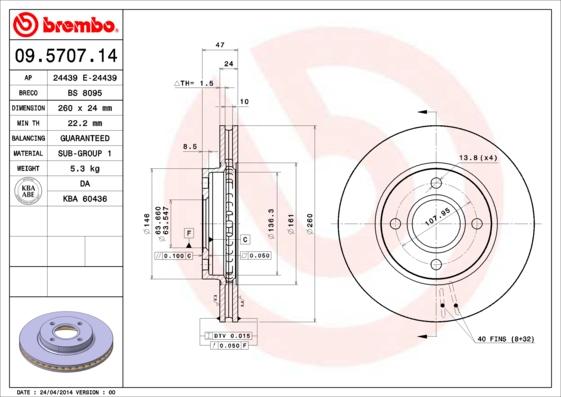 Breco BS 8095 - Тормозной диск autosila-amz.com