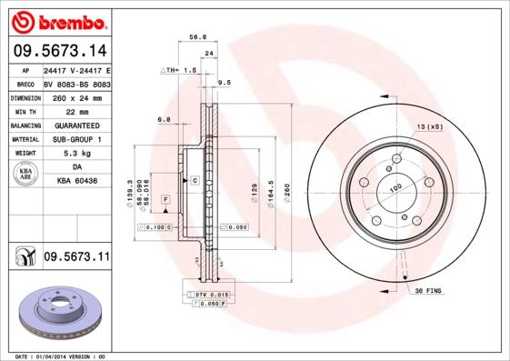 Breco BV 8083 - Тормозной диск autosila-amz.com