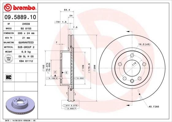 Breco BS 8155 - Тормозной диск autosila-amz.com