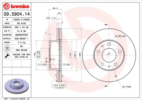 Breco BS 8165 - Тормозной диск autosila-amz.com