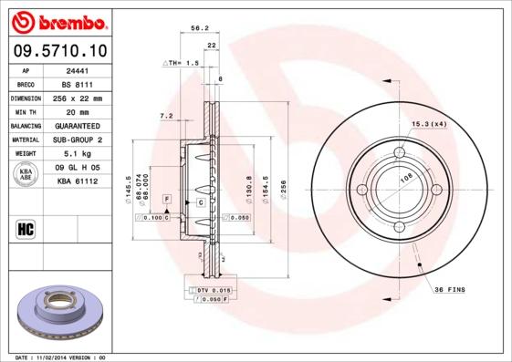 Breco BS 8111 - Тормозной диск autosila-amz.com