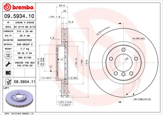 Breco BS 8174 - Тормозной диск autosila-amz.com