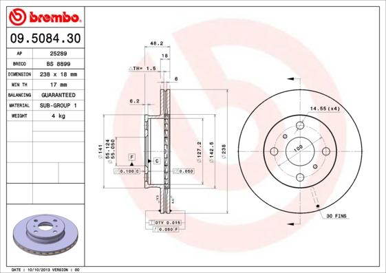 Breco BS 8899 - Тормозной диск autosila-amz.com