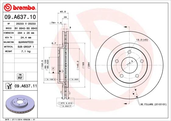 Breco BS 8843 - Тормозной диск autosila-amz.com
