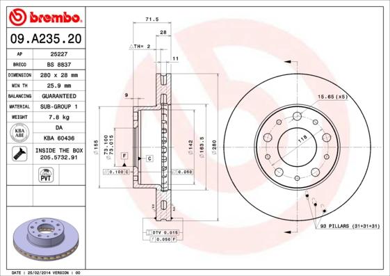 Breco BS 8837 - Тормозной диск autosila-amz.com