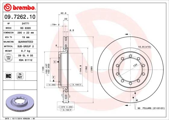 Breco BS 8365 - Тормозной диск autosila-amz.com