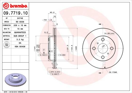 Breco BS 8339 - Тормозной диск autosila-amz.com