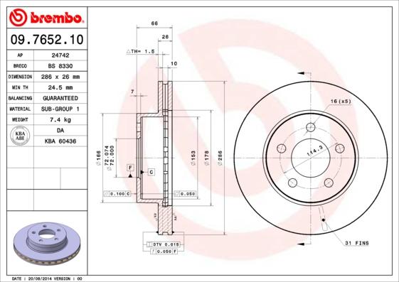 Breco BS 8330 - Тормозной диск autosila-amz.com