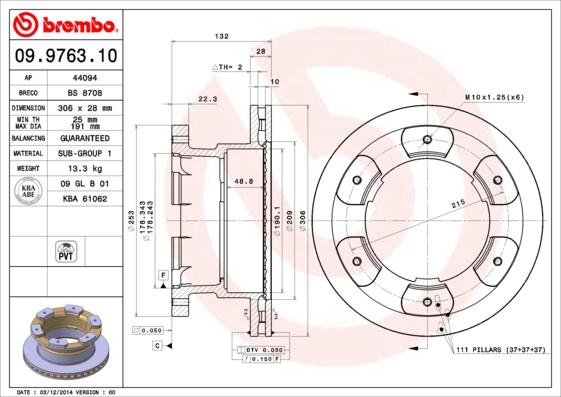 Breco BS 8708 - Тормозной диск autosila-amz.com