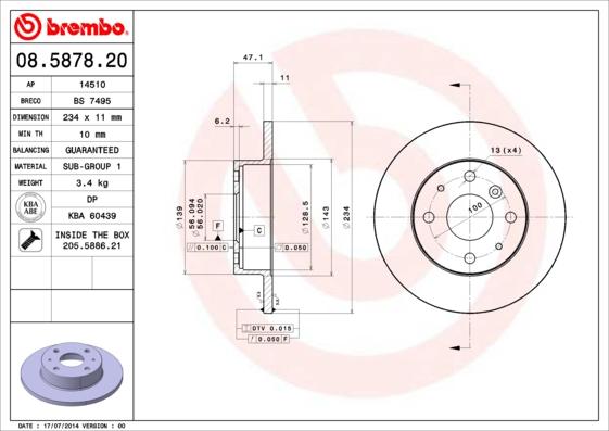 Breco BS 7495 - Тормозной диск autosila-amz.com