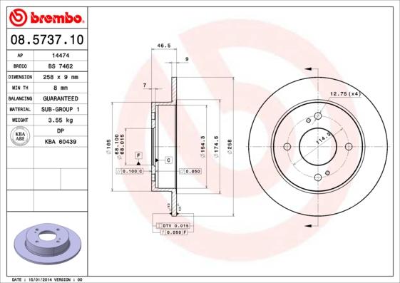 Breco BS 7462 - Тормозной диск autosila-amz.com